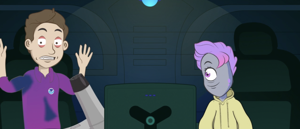 A screenshot from episode 1 of "Teek and Tom," a science-themed children's cartoon created by the National Oceanic and Atmospheric Administration (NOAA).("Teek and Tom" show created by Tom Di Liberto/NOAA)